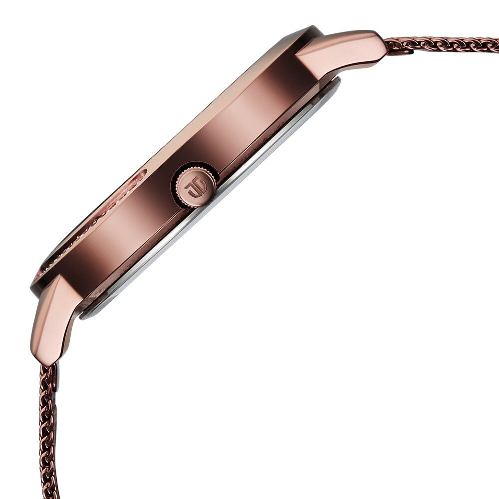 Titan Razzle Dazzle Quartz Analog Brown Dial Stainless Steel Mesh Strap Watch For Women 2764QM01