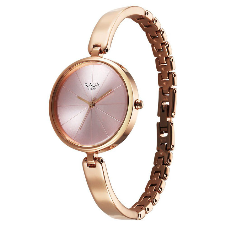 Titan Raga Showstopper Quartz Analog Pink Dial Metal Strap Watch For Women - The Watch Factory ®