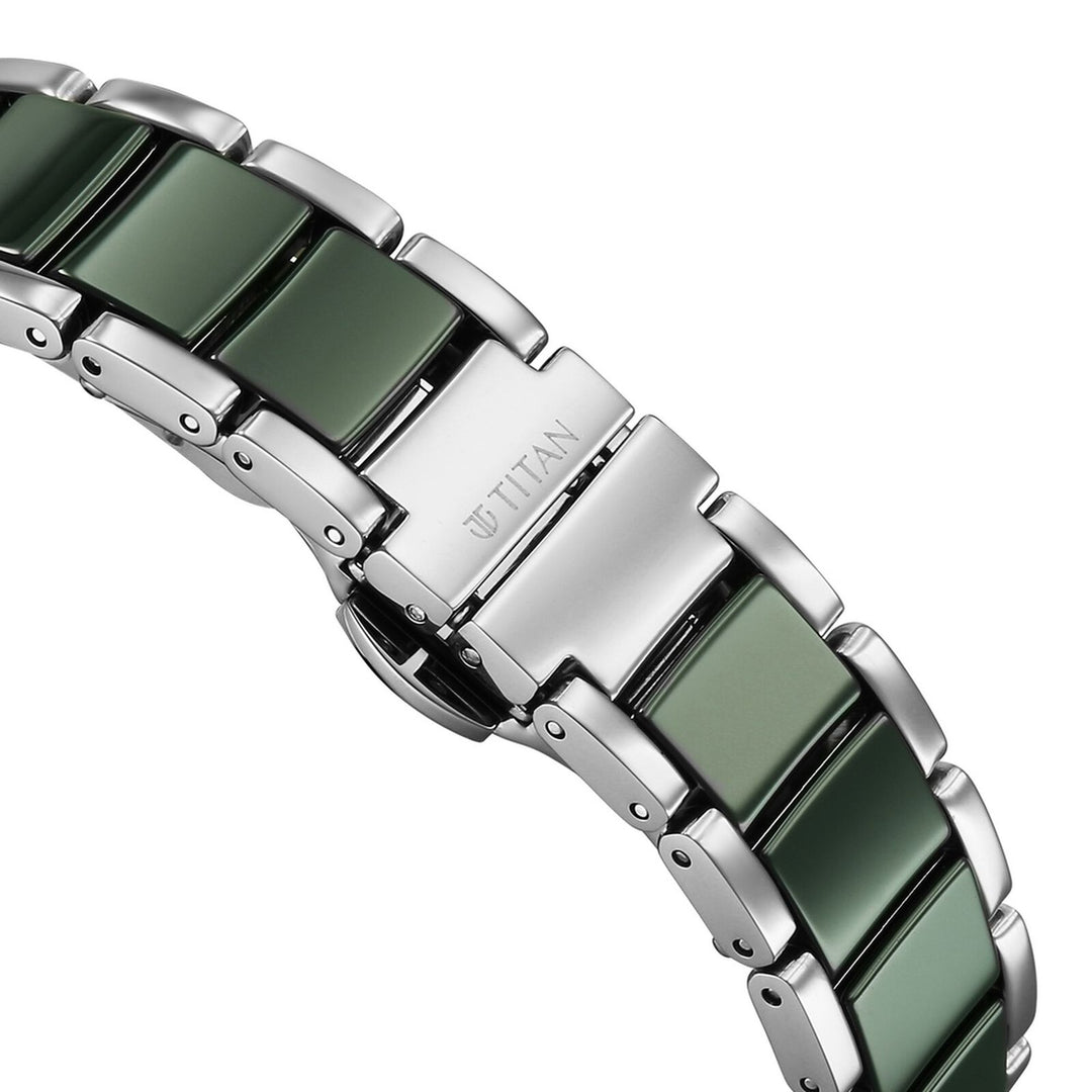 Titan Edge Melange 2777KD06 Green Dial Women&