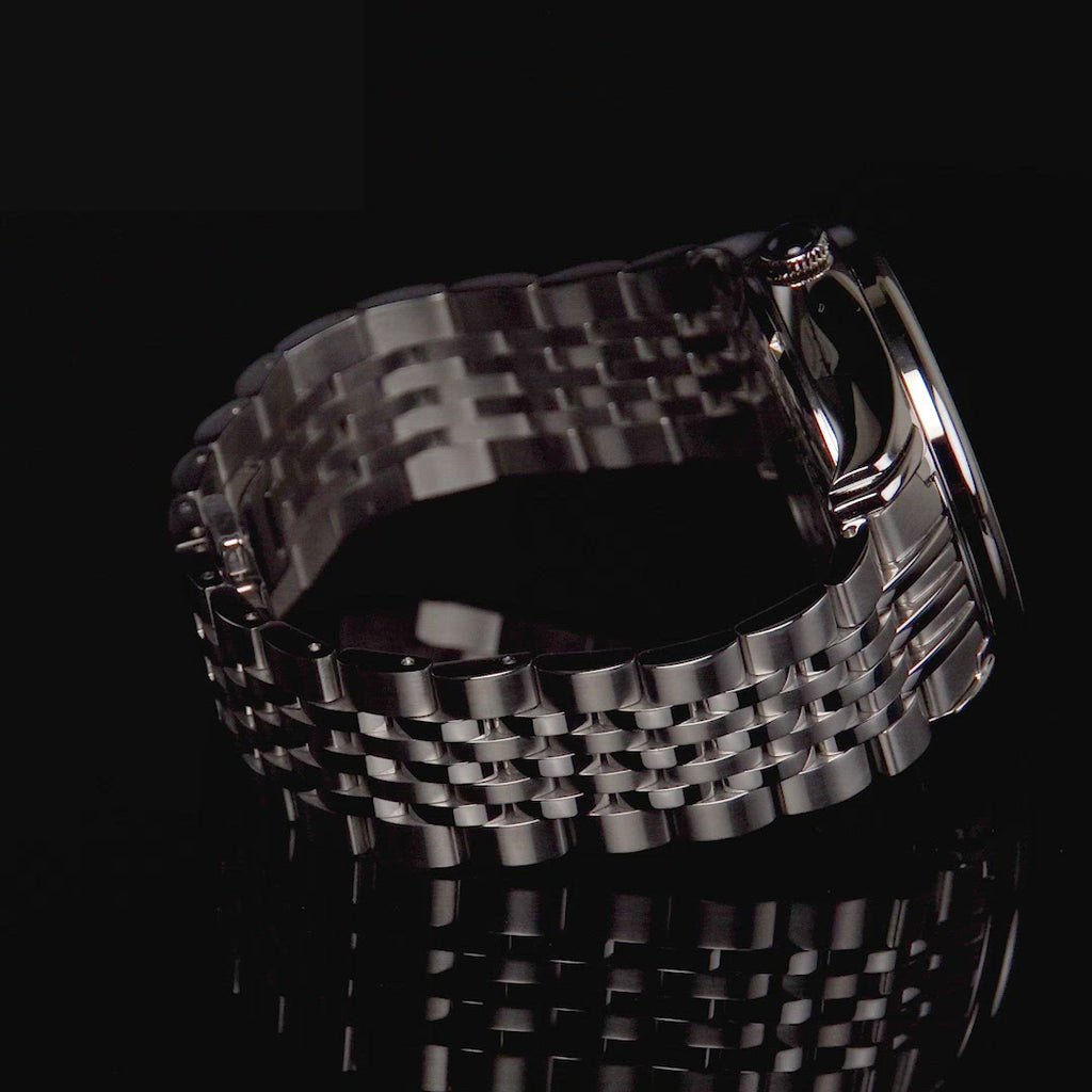 Earnshaw Nasmyth Sun Moon Dual Time Automatic Silver Blue