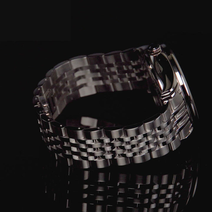 Earnshaw Nasmyth Sun Moon Dual Time Automatic Silver Blue