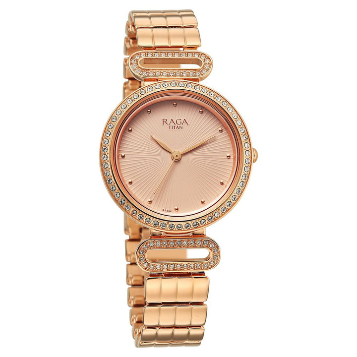 Titan Raga DEC Blaze 2796WM01 Rose Gold Dial Women&
