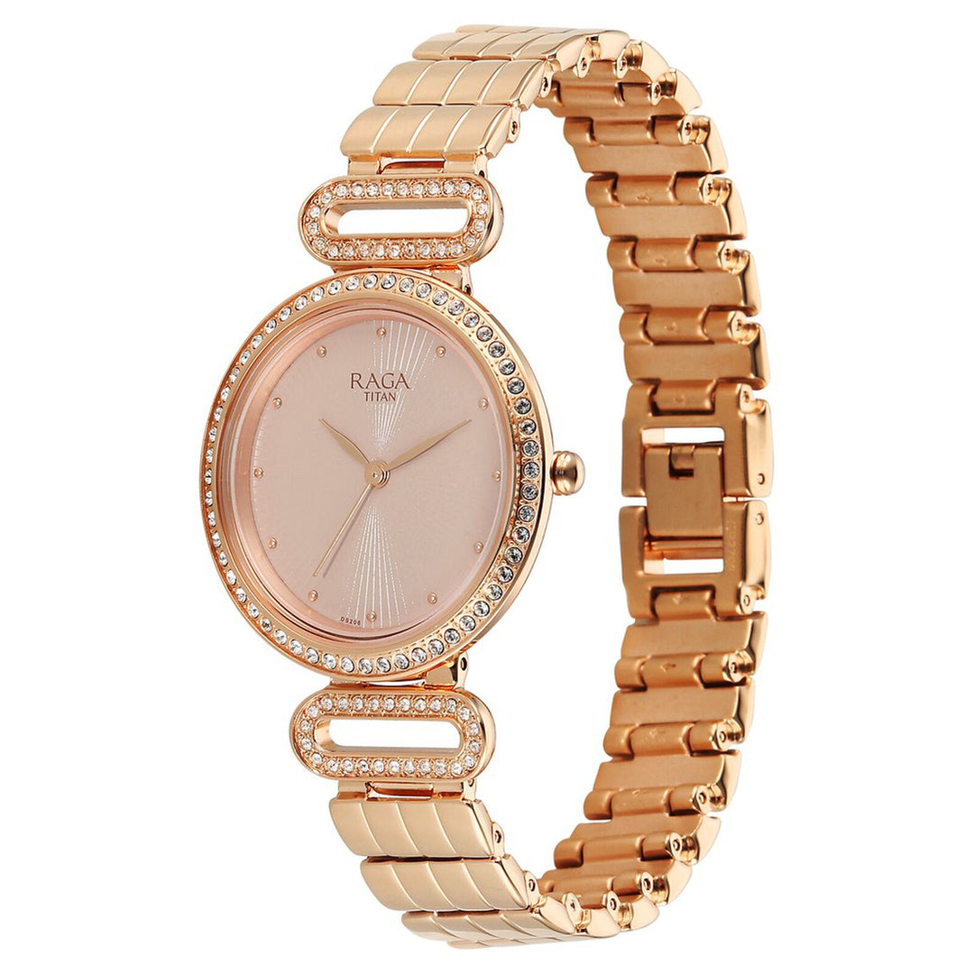 Titan Raga DEC Blaze 2796WM01 Rose Gold Dial Women&
