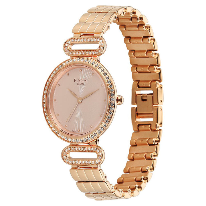Titan Raga DEC Blaze 2796WM01 Rose Gold Dial Women&