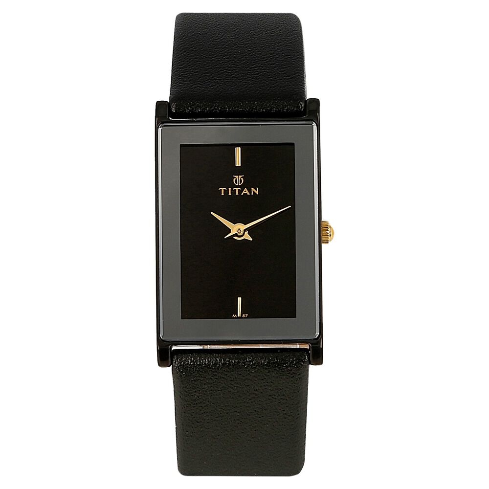 Titan Quartz Analog Black Dial Leather Strap Watch for Men-NE291NL02