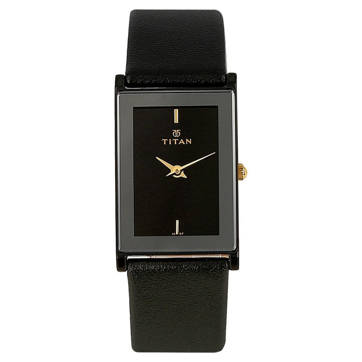 Titan Quartz Analog Black Dial Leather Strap Watch for Men-NE291NL02