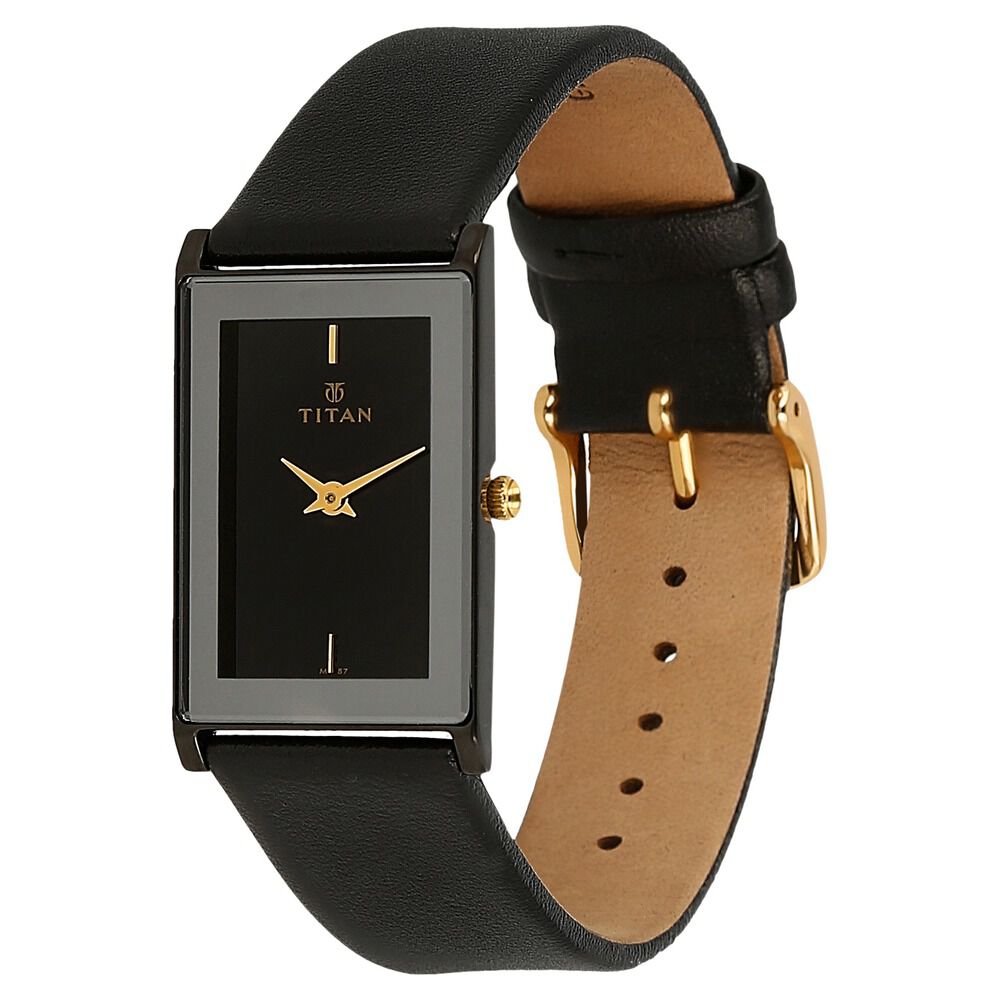 Titan Quartz Analog Black Dial Leather Strap Watch for Men-NE291NL02