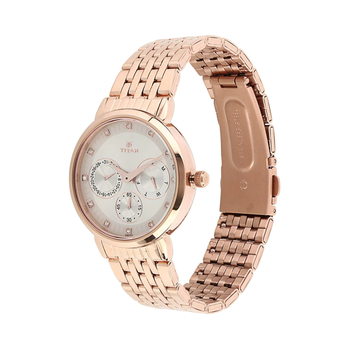 TITAN Workwear Beige Dial Watch For Women NP2569WM02