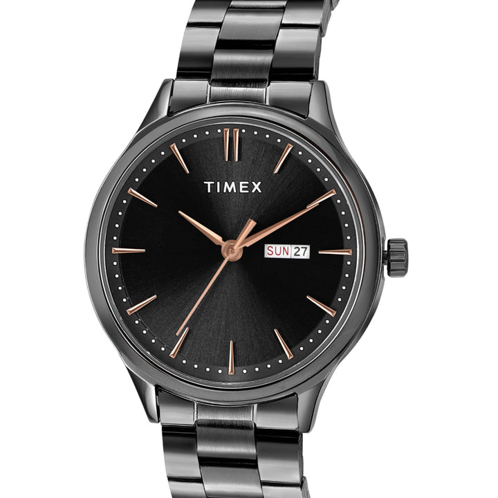 Timex Unisex Black Round Analog Pair Watch- TW00ZP007