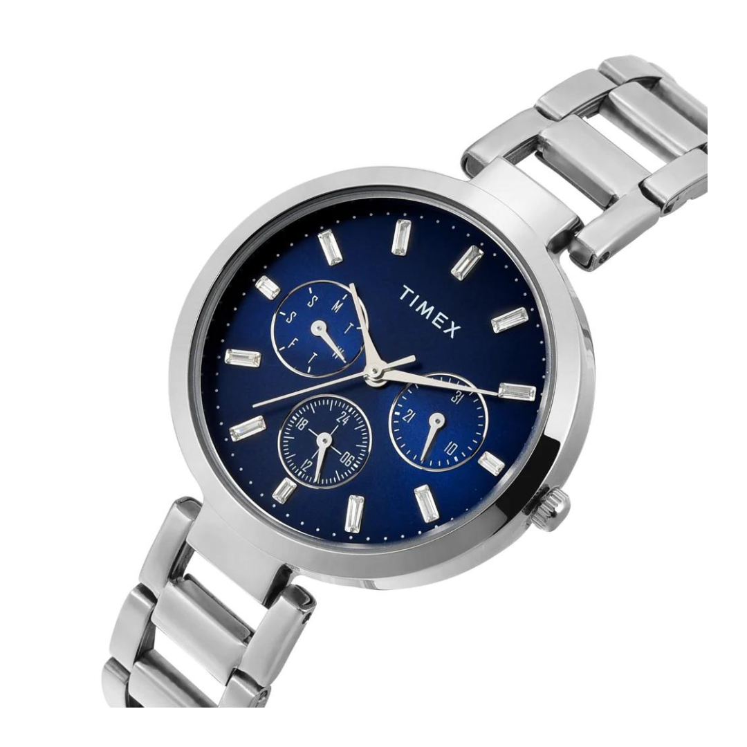 Timex Women Blue Round Multifunction Dial Watch- TW000X247