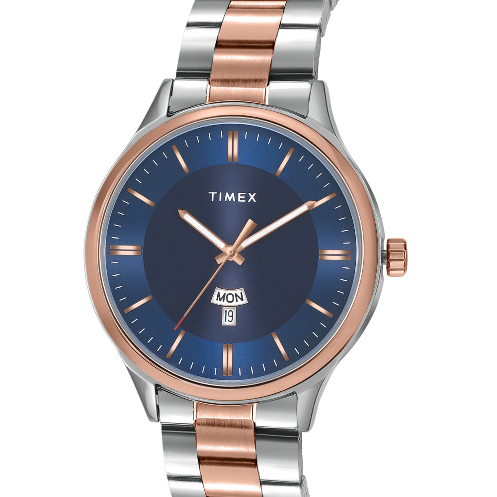 Timex Unisex Blue Round Analog Pair Watch- TW00ZP010