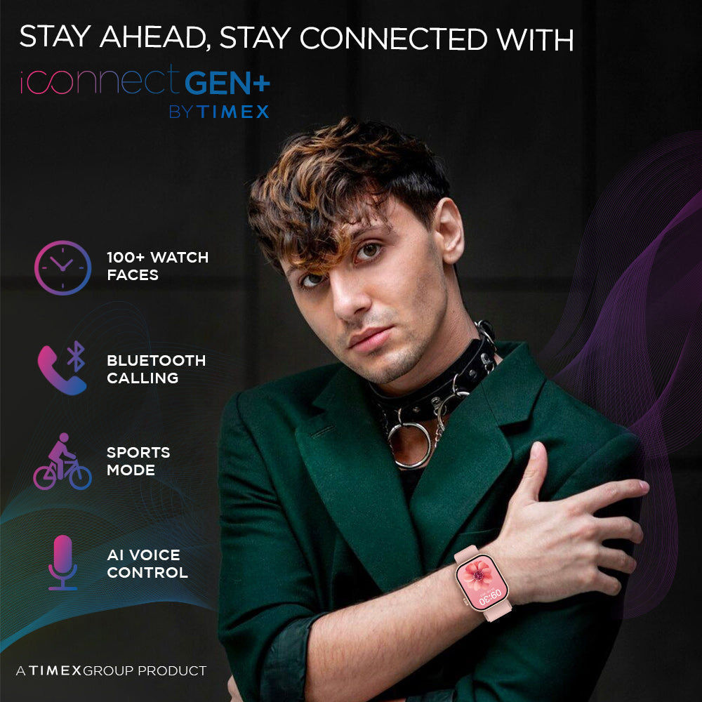 Timex IConnect Gen+ Smartwatch|2.01" TFT Display With 240x296 Pixel Resolution|Rotational Crown|Single Sync Bluetooth Calling|AI Voice Assist|100+ Sports Modes|200+ Watchfaces|Upto 7 Days Battery(Normal Usage) - TWIXW302T