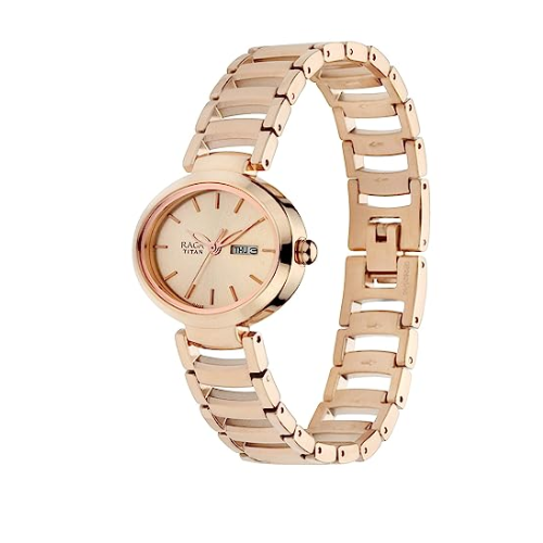 TITAN Raga Viva Rose Gold Dial Metal Strap Watch 2620WM01 / NS2620WM01