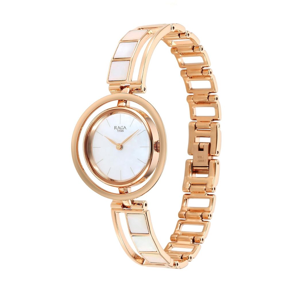 Titan 95232WM01 Rose Gold Dial Women&