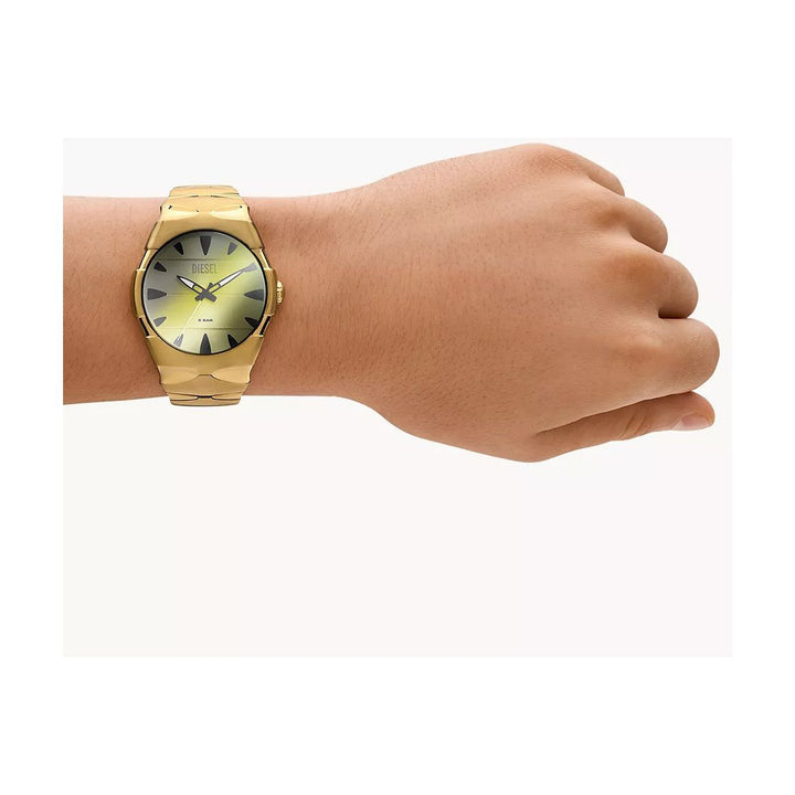 Diesel D-Sruptor Three-Hand Gold-Tone Stainless Steel Watch DZ2214