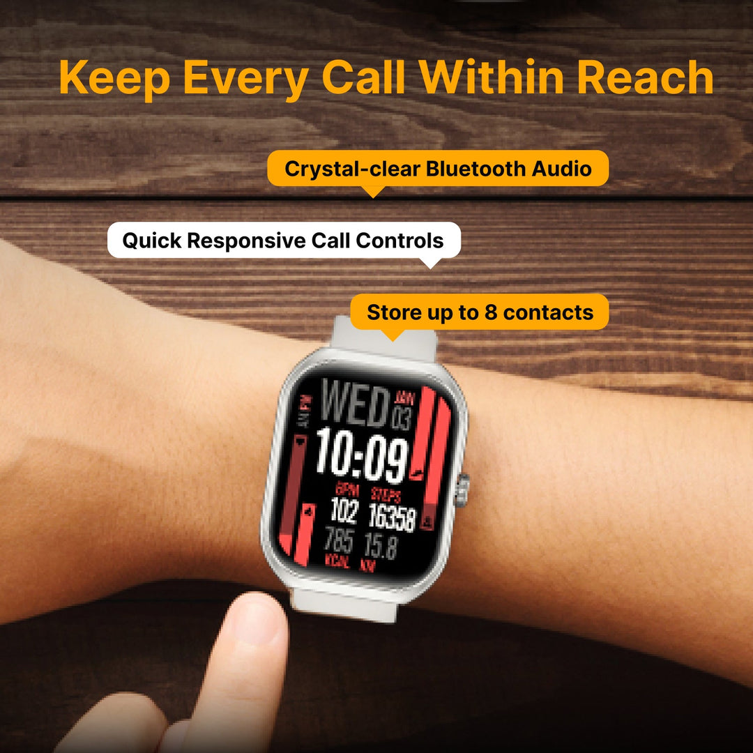 Timex Smart Progen 1.95" (4.95 cm) Curved AMOLED Display with Functional Crown and BT Calling Smartwatch For Unisex - TWTXW802T