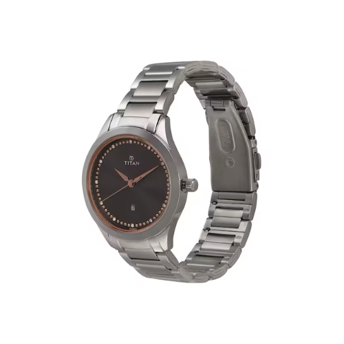Titan Sparkle Anthracite Dial Analog Date Function Watch 2570SM07(DH633)