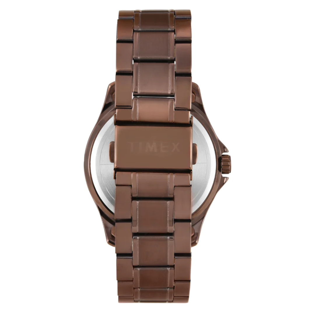 Timex Men Brown Round Analog Dial Watch- TW000X136