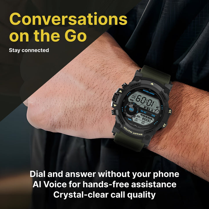 Timex iConnect Go 1.38"(3.50 cm) Display with Functional Crown and BT Calling Smartwatch For Unisex - TWIXW801T