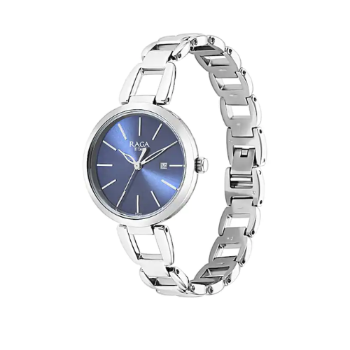 Titan Raga Viva Blue Dial Metal Strap Watch 2642SM02