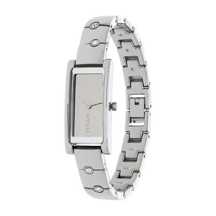 Titan Raga Silver Quartz Analog Stainless Steel Strap Watch for Women 9720SM01  / NS9720SM01