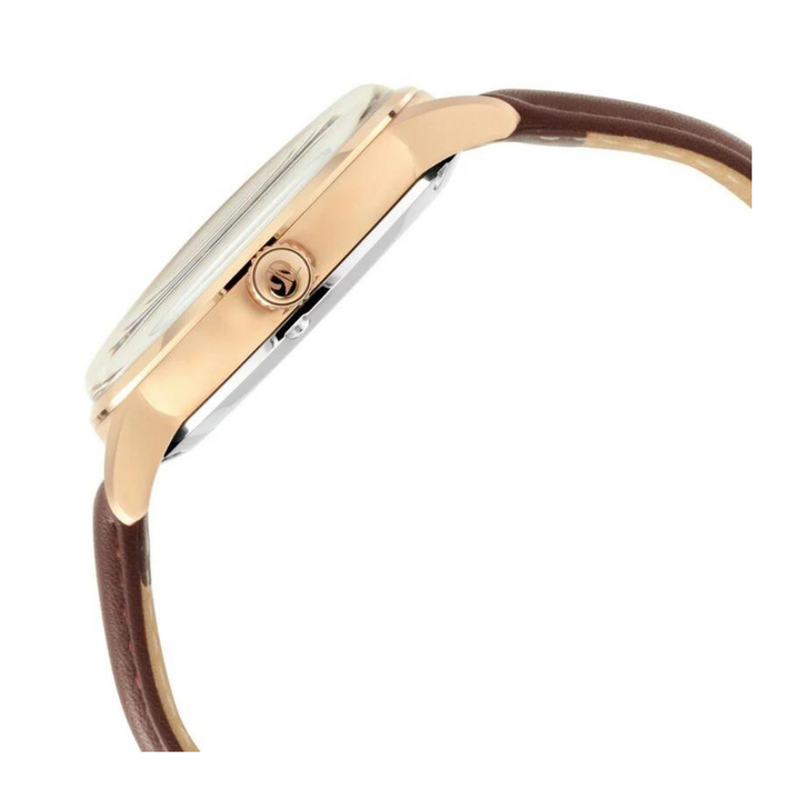 TITAN Automatic Watch with Silver White Dial & Brown Strap NP90110WL03