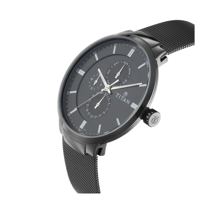 Titan NN90093NM01 Slimeline Black Dial Analog Watch For Men