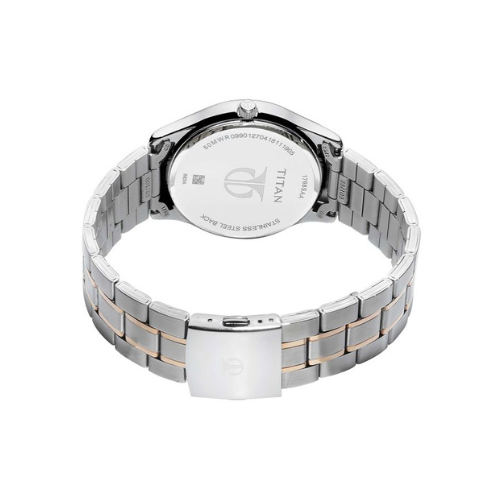 TITAN Retrograde Black Dial Stainless Steel Strap Watch 1768KM01 / NS1768KM01