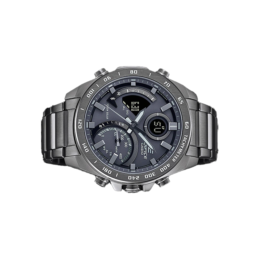 Casio EDIFICE Mens Grey Dial Stainless Steel Analogue-Digital Watch - ED527