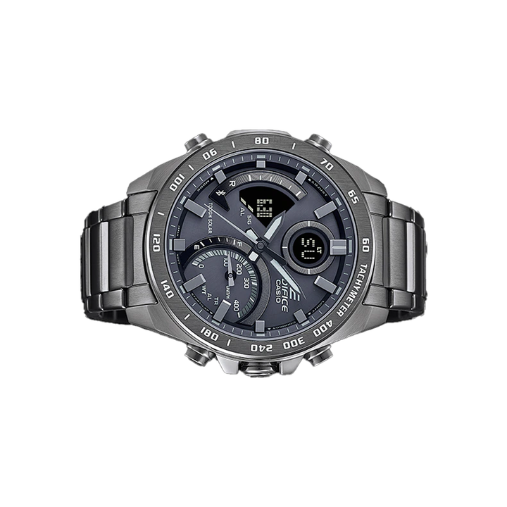 Casio EDIFICE Mens Grey Dial Stainless Steel Analogue-Digital Watch - ED527