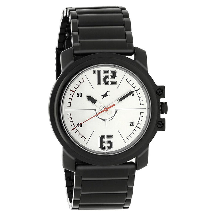 Fastrack Hitlist Quartz Analog Silver Dial Stainless Steel Strap Watch for Guys NS3039NM01