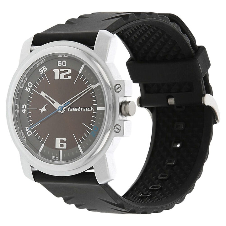 Fastrack Quartz Analog Brown Dial Plastic Strap Watch for Guys NS3039SP02