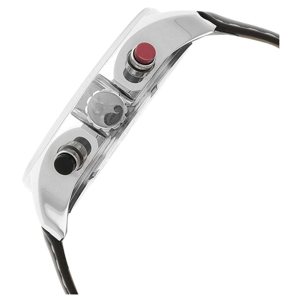 Fastrack Big Time Quartz Chronograph White Dial Leather Strap Watch for Guys NS3072SL01