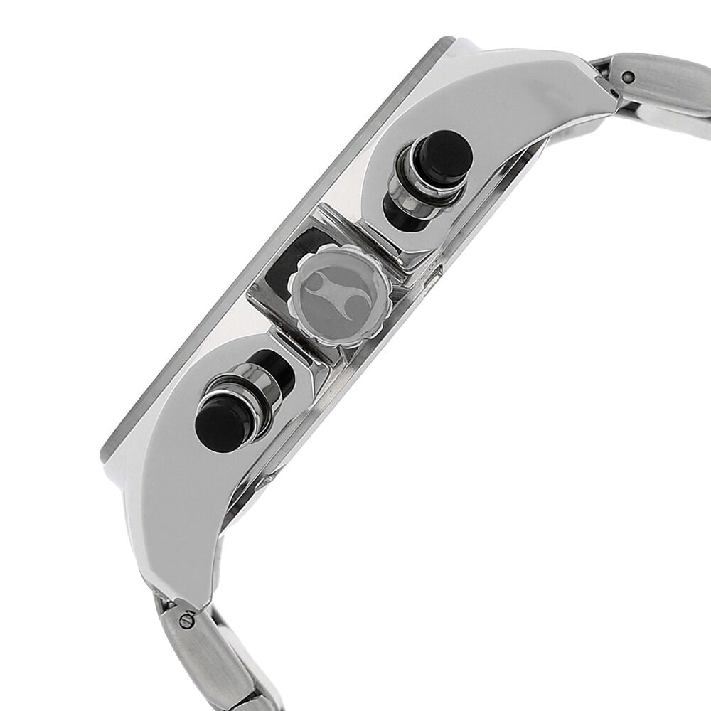 Fastrack Big Time Quartz Chronograph Black Dial Stainless Steel Strap Watch for Guys NS3072SM01