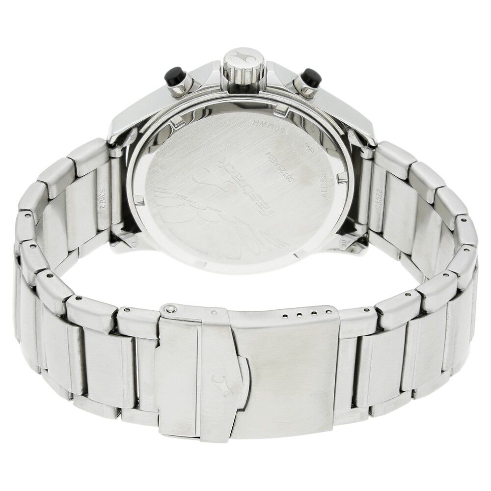 Fastrack Big Time Quartz Chronograph Black Dial Stainless Steel Strap Watch for Guys NS3072SM02