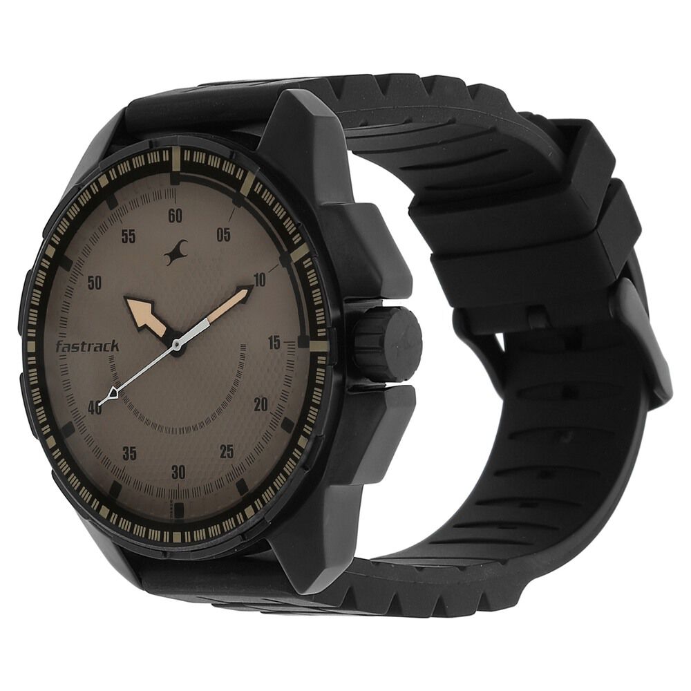 Fastrack Quartz Analog Brown Dial Plastic Strap Watch for Guys NS3084NP01