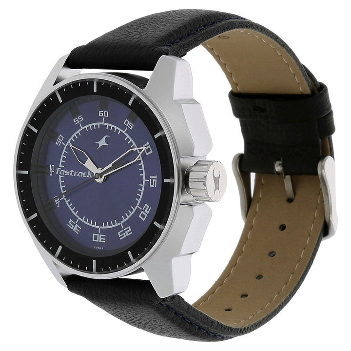 Fastrack Quartz Analog Purple Dial Leather Strap Watch for Guys NR3089SL01