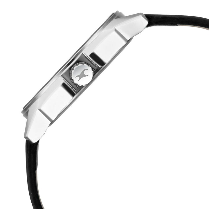 Fastrack Wear Your Look Quartz Analog Silver Dial Leather Strap Watch for Guys NS3089SL15