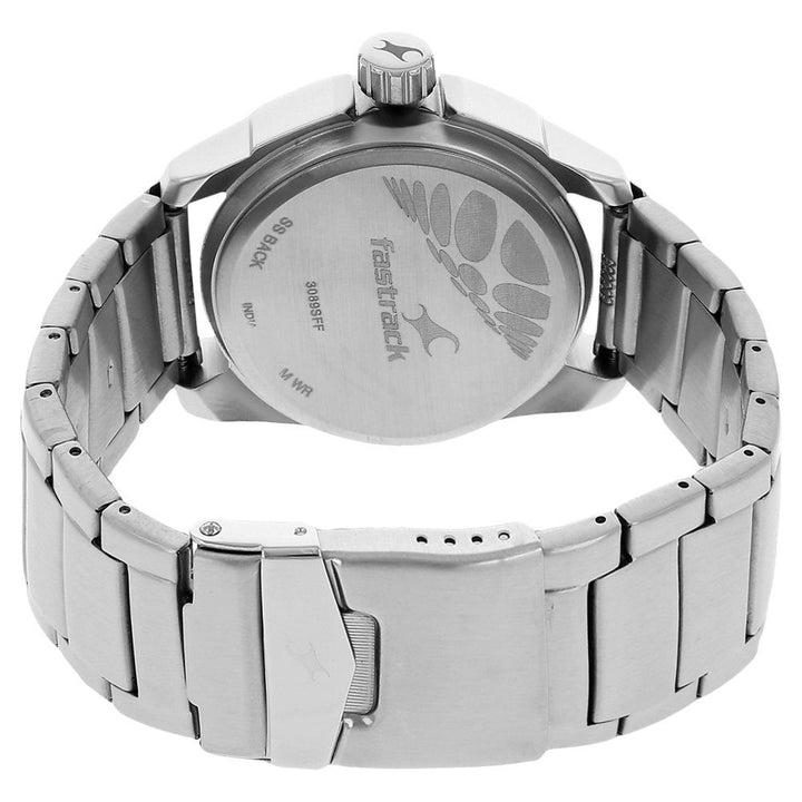 Fastrack Quartz Analog Silver Dial Stainless Steel Strap Watch for Guys NP3089SM02