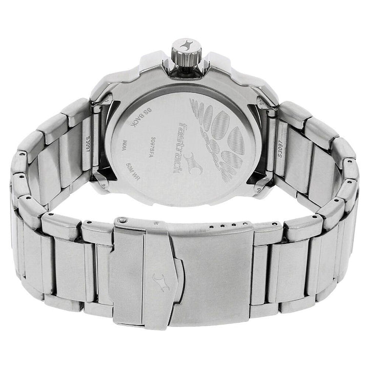 Fastrack Quartz Analog Black Dial Stainless Steel Strap Watch for Guys NR3097SM01