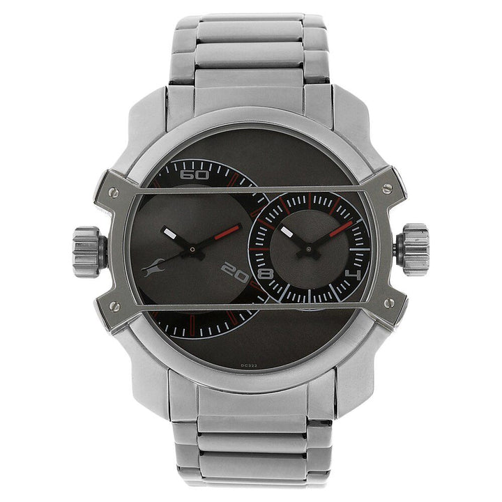 Fastrack Quartz Analog Grey Dial Stainless Steel Strap Watch for Guys NS3098SM01