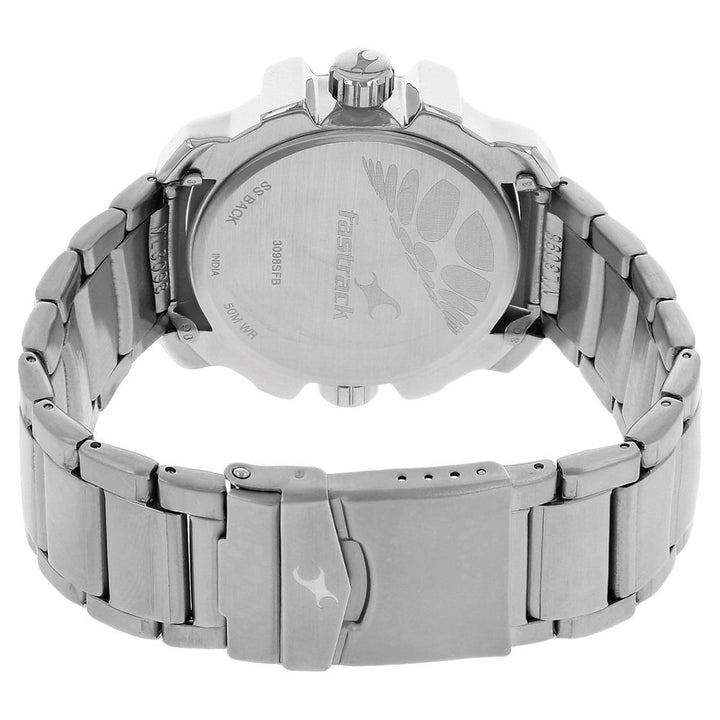 Fastrack Quartz Analog Grey Dial Stainless Steel Strap Watch for Guys NS3098SM01