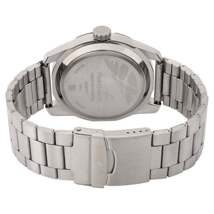 Fastrack Quartz Analog Silver Dial Stainless Steel Strap Watch for Guys NP3099SM01