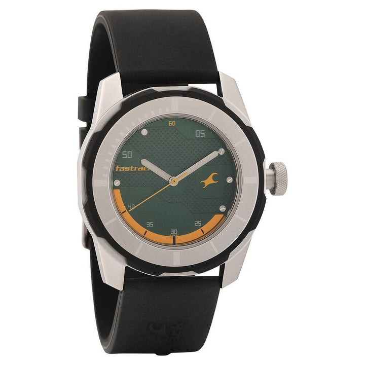 Fastrack Quartz Analog Green Dial Plastic Strap Watch for Guys NS3099SP06