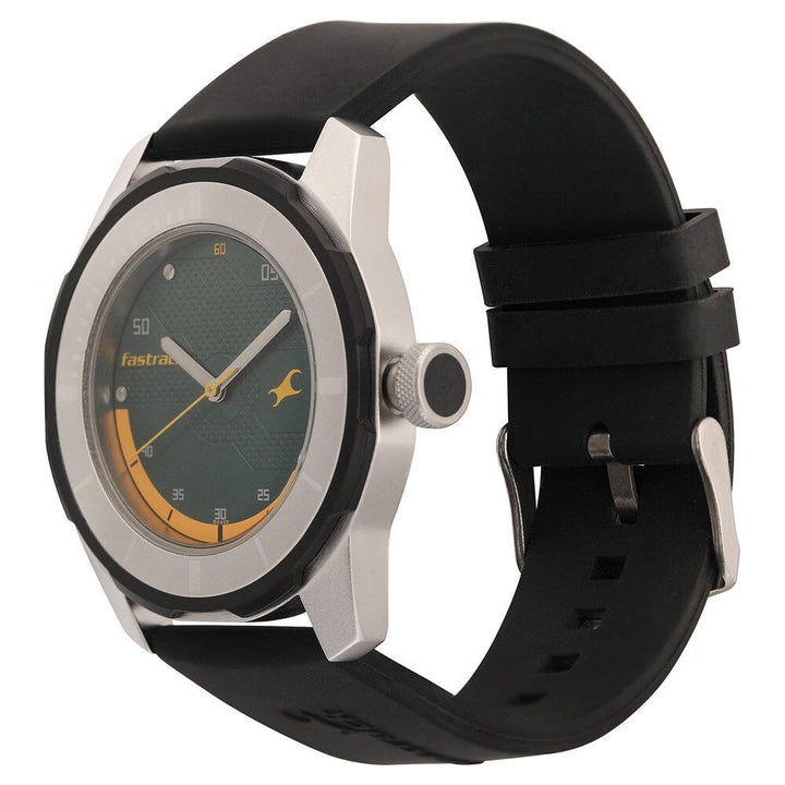 Fastrack Quartz Analog Green Dial Plastic Strap Watch for Guys NS3099SP06