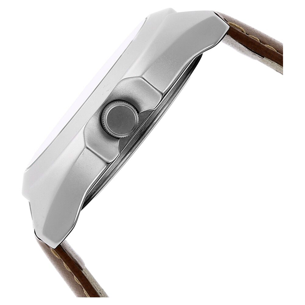 Fastrack Quartz Analog White Dial Leather Strap Watch for Guys NR3117SL01