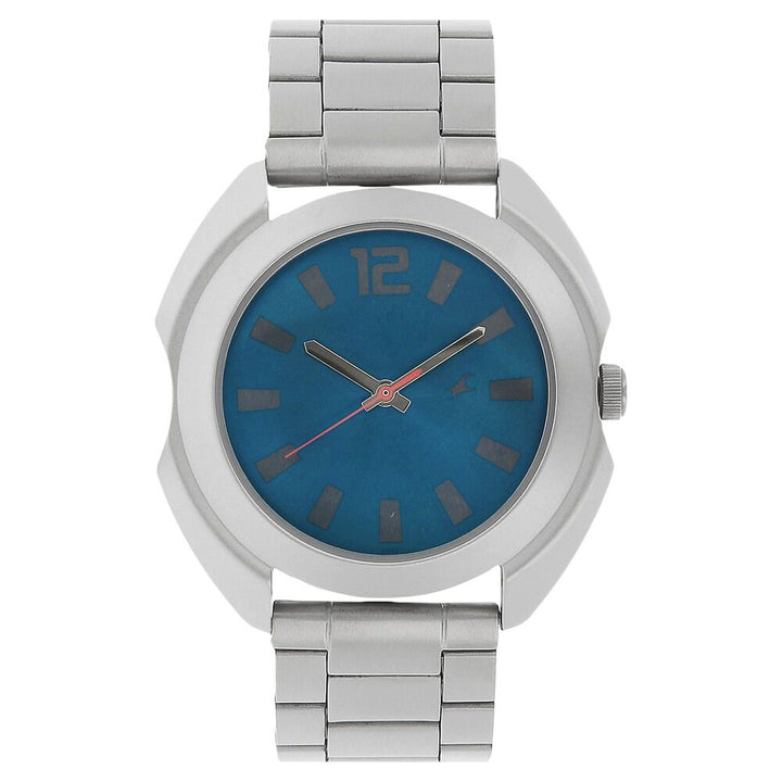 Fastrack Quartz Analog Blue Dial Stainless Steel Strap Watch for Guys NP3117SM02