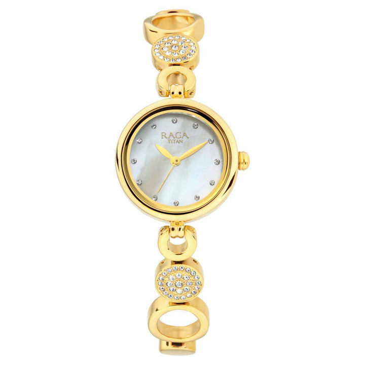 Titan Raga Mother of Pearl Dial Women Watch With Metal Strap NS311YM16
