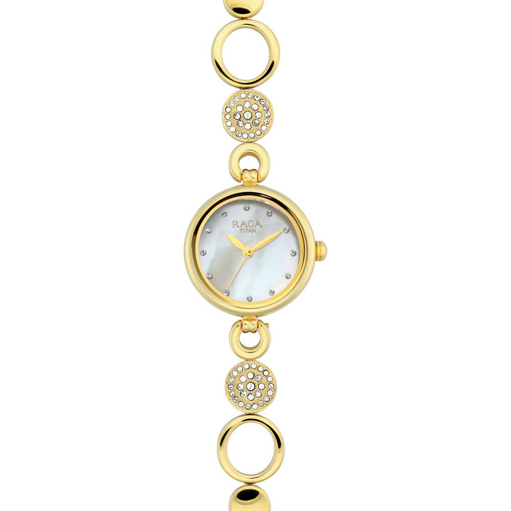 Titan Raga Mother of Pearl Dial Women Watch With Metal Strap NS311YM16