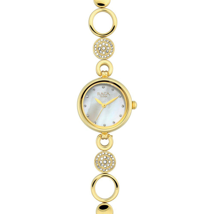 Titan Raga Mother of Pearl Dial Women Watch With Metal Strap NS311YM16